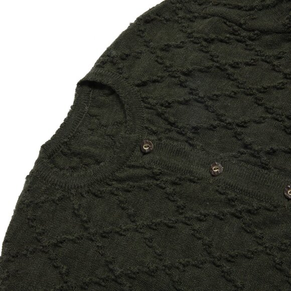 Sundazed (Italy) Vintage 3D Diamond Lattice Tuck Stitch Cardigan : S - Picture 2 of 3